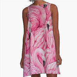 Pink Flamingo A-Line Dress