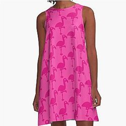 Flamingo Pink A-Line Dress