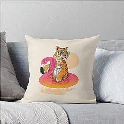Chillin' Flamingo Throw Pillow