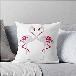 Elegant Pink Flamingo Art Throw Pillow