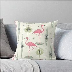 Atomic Flamingo Throw Pillow