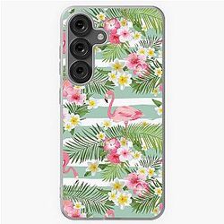 Tropical Flamingos, Hibiscus and Plumeria Samsung Galaxy Case