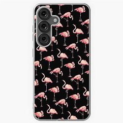 Flamingo Pattern Black Samsung Galaxy Soft Case