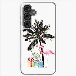 Christmas Flamingo with Palm Tree Samsung Galaxy Soft Case