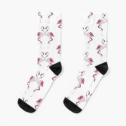 Elegant Pink Flamingo Art Socks