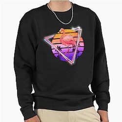 Synthwave Flamingo Pullover Sweater