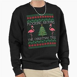 Funny Christmas Flamingo Ugly Sweater Pullover Sweatshirt