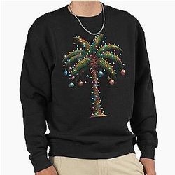 Funny Deck the Palms Tropical Christmas Palm Tree Xmas Pullover Sweatshirt