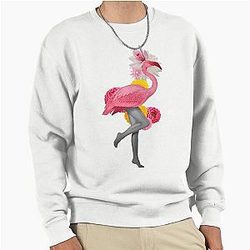 Lady Flamingo Pullover Sweatshirt