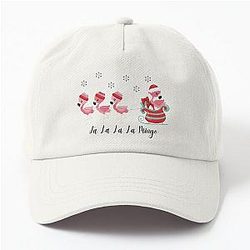 Fa La Mingo Flamingo Christmas Santa Sleigh Snowflakes Dad Hat