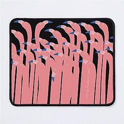 Pink Poetic Flamingo Dance Mouse Pad