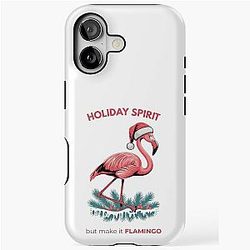 Flamingo Funny Christmas Flamingo Design iPhone Tough Case