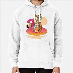 Chillin Flamingo Tiger Pullover Hoodie