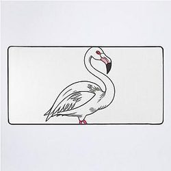 White Flamingo Desk Mat