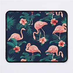 Flamingo Hibiscus Leaves Mouse Pad