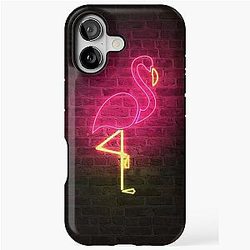 Flamingo neon iPhone Tough Case