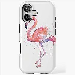 Pink Flamingo Watercolor iPhone Case