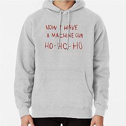 Now I Have a Machine Gun, Die Hard is a Christmas Movie, Funny Christmas Sweaters, Merry Vegan, Clark Inappropriate Flamingo Pullover Hoodie