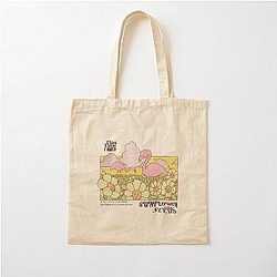Flamingo Sunflower Cotton Tote Bag