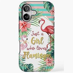 Just a girl who loves flamingos iPhone tough case