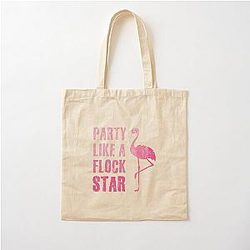 Party Like a Flamingo Cotton Tote Bag