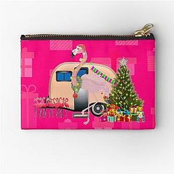 Ugly Christmas Flamingo Zipper Pouch