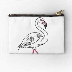 White Flamingo Zipper Pouch