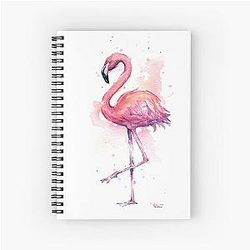 Pink Flamingo Watercolor Tropical Bird Journal