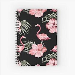 Flamingo Hibiscus Flowers Notebook