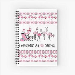 Dreaming of a Pink Christmas Flamingo Notebook