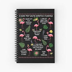 Eight Signs That You Are Secretly a Crazy Flamingo Lady Funny Gifts For Women  Spiral Notebook
