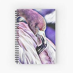 Flamingo Pink Purple Abstract Design Spiral Notebook