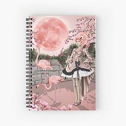 Flamingo Pink Moon Spiral Notebook