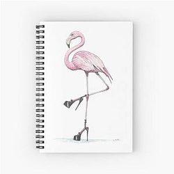 Flamingo in Stilettos Spiral notebook