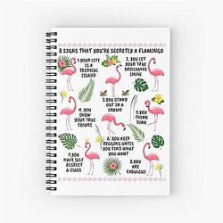 Eight Signs That You Are a Flamingo Lady Funny Novelty Gifts for Women Spiral Notebook