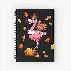 Flamingo Thanksgiving Holiday Gift Spiral Notebook