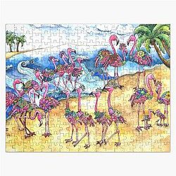 Beach Day for a Flamingo Jigsaw Puzzle
