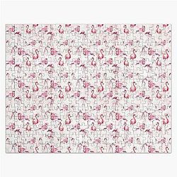 Flamingo Art Pink Jigsaw Puzzle