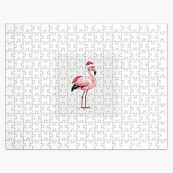 Minimal Flamingo Santa Christmas Puzzle