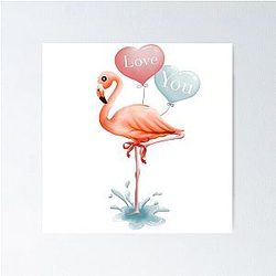 Pink Flamingo Poster