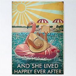 Flamingo Beach and She Lived Happily Ever After Poster