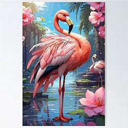 Tropical Flamingo Poster