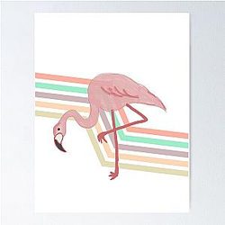 Totally 80s Flamingo Poster