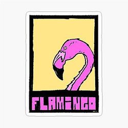 Flamingo Bold Pop Art Bird Illustration by GW-ART Sticker