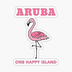 ONE HAPPY ISLAND ARUBA FLAMINGO Sticker