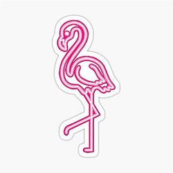Neon Flamingo Sticker