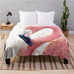 Flamingo Watercolor Throw Blanket
