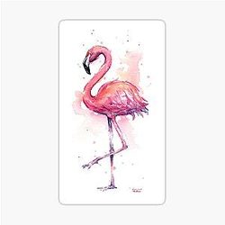 Pink Flamingo Watercolor Tropical Bird Sticker