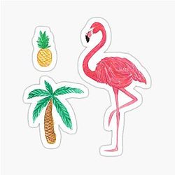 Tropical Pineapple Palm Tree Sticker