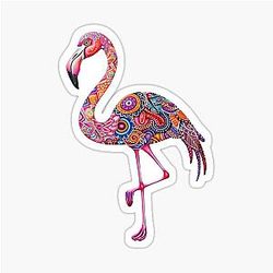 Decorated Flamingo Sticker
